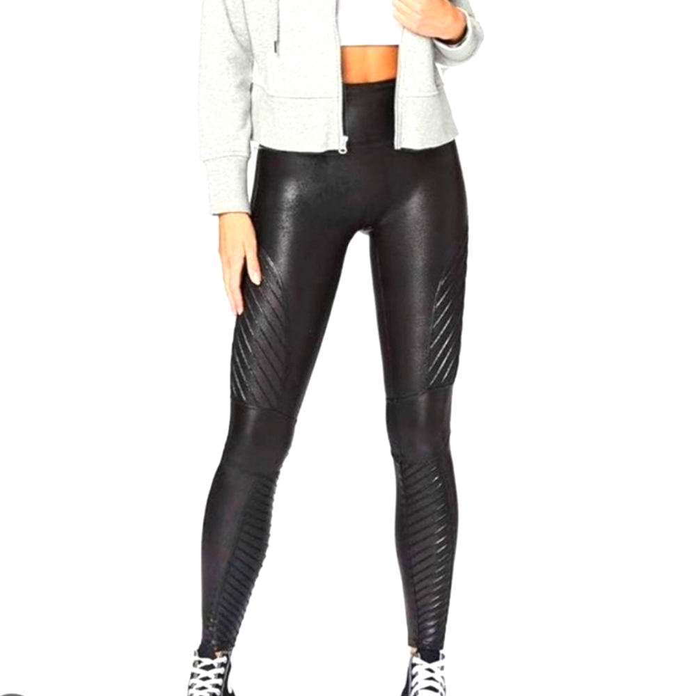 Spanx moto faux-leather leggings